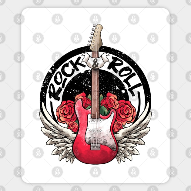 Lets Rock Rock&Roll Skeleton Hand Vintage Retro Rock Concert Magnet by MerchBeastStudio